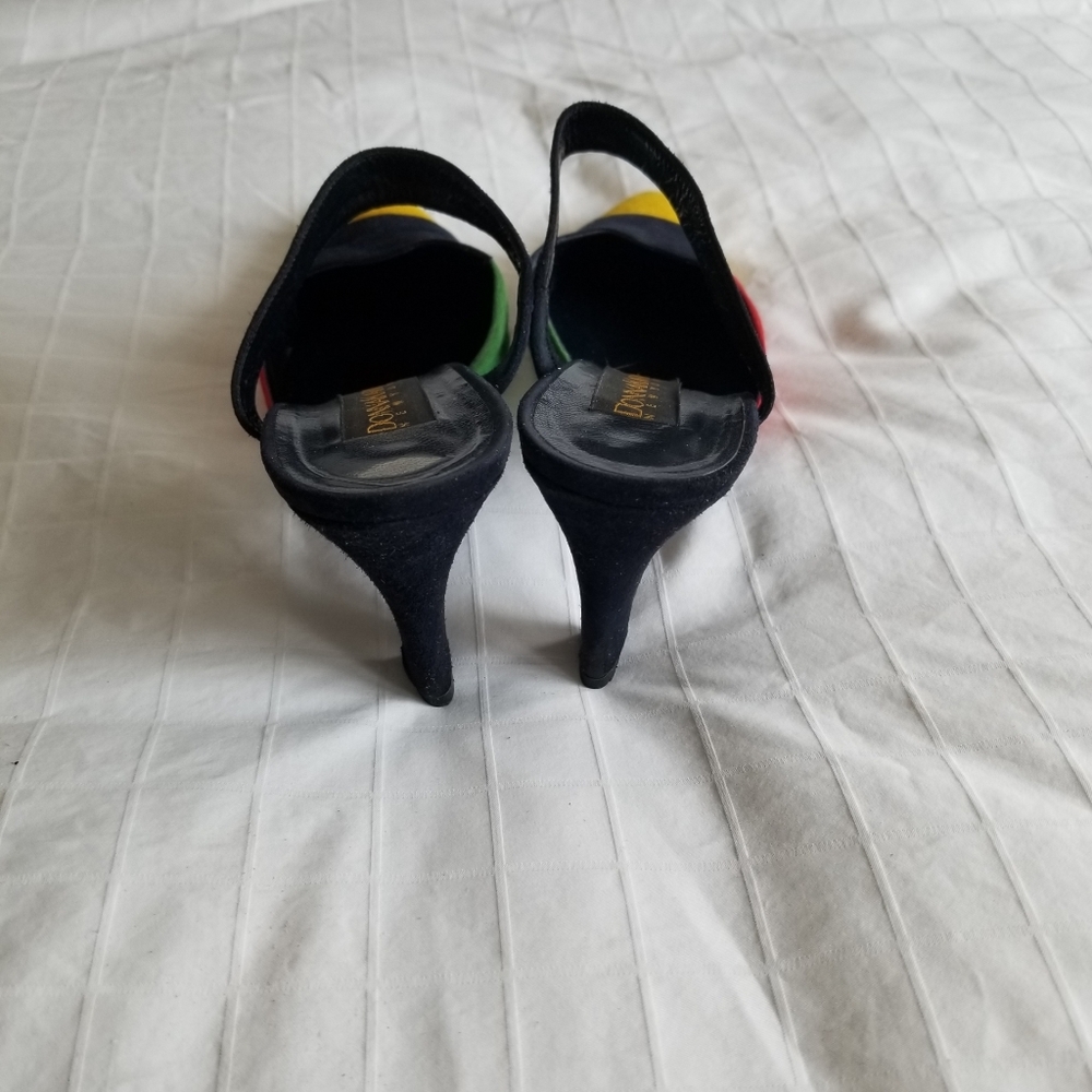 Vintage Donna Karan Colorblock Suede Slingbacks - Picture 5 of 6